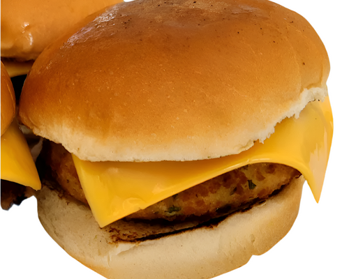 Royal Ruby Paneer Burger and Masala Fries catering tray – party platter with cottage cheese burgers and spiced fries