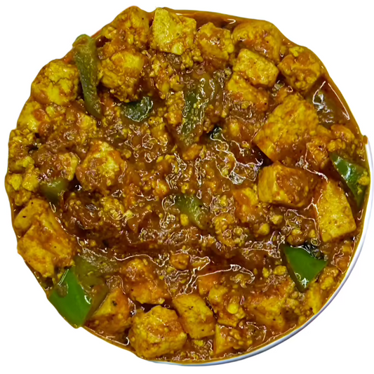 Indian street food style spicy Chili Paneer cottage cheese dish.